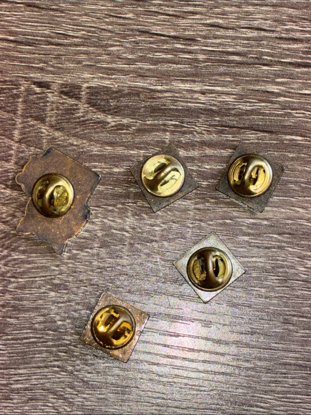 Vintage Bronze Tone Boy Scout Lot of 5 Lapel Pin Set